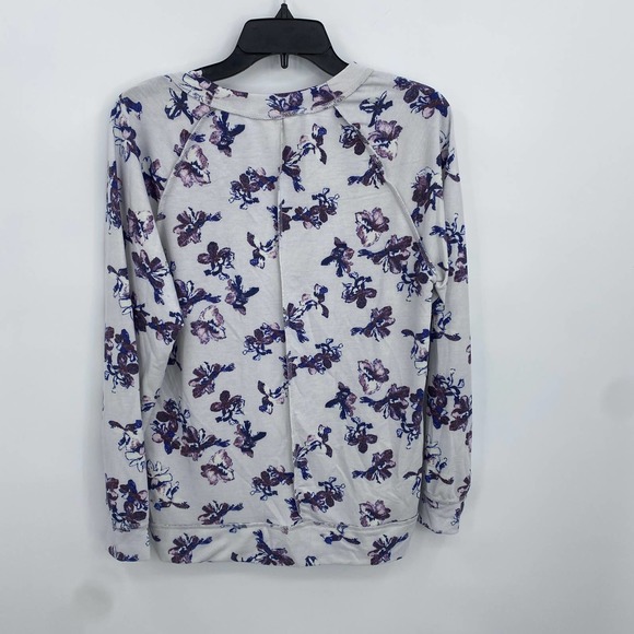 Caslon Cozy Floral Print Pullover Sweatshirt Size Small - Picture 6 of 7